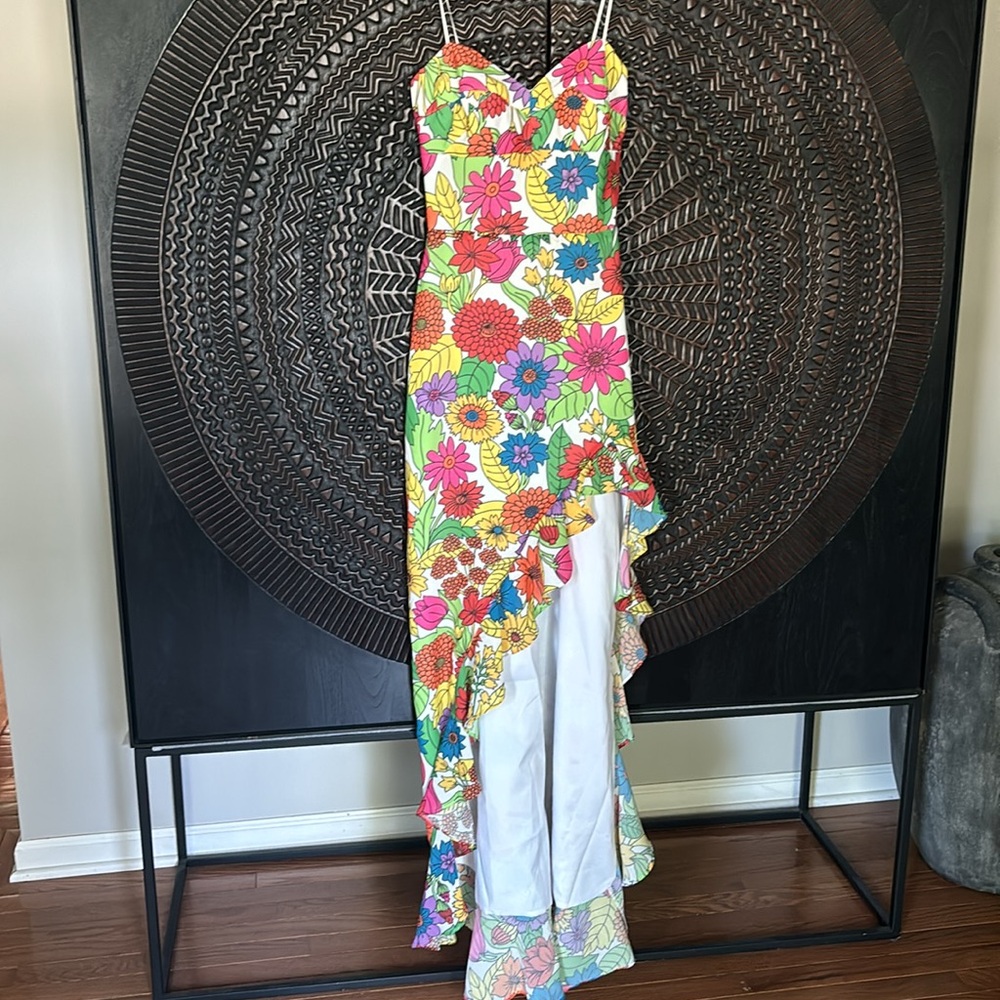 NEW Amanda Uprichard Eden high low strapless floral dress XS - Picture 4 of 7